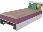 NIDD fialová 19, detská posteľ s úložným priestorom 90x200 cm