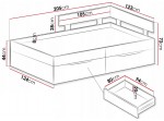 SKIP biela/betón 16, jednolôžková študentská posteľ 120x200 cm