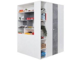 SKIP biela/betón 01, šatník