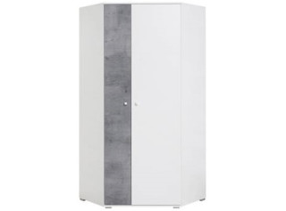 SKIP biela/betón 02, šatníková skriňa