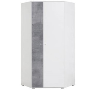 SKIP biela/betón 02, šatníková skriňa