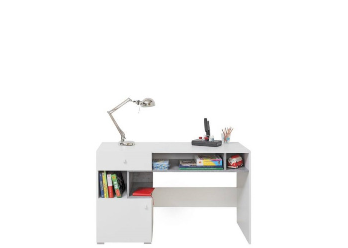 SKIP biela/betón 10, písací stolík SKIP biela/betón 10, písací stolík