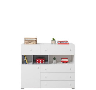 SKIP biela/betón 12, komoda