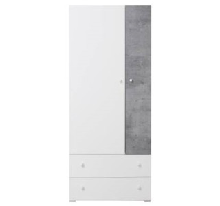 SKIP biela/betón 03, šatníková skriňa