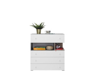 SKIP biela/betón/dub 11, komoda