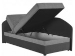 OSLO 4 sivá, ľavá, jednolôžková posteľ s roštom a matracom 90x200 cm