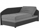 OSLO 4 sivá, pravá, jednolôžková posteľ s roštom a matracom 90x200 cm