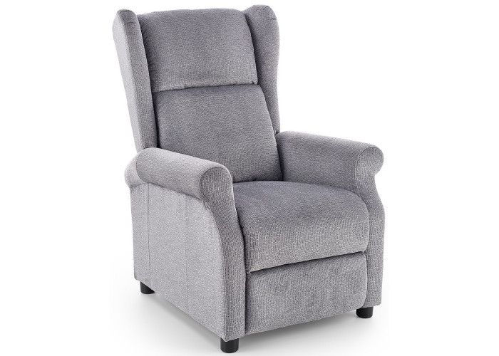 AGUSTIN sivé, polohovacie kreslo