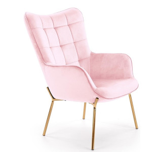 CASTEL 2 svetloružové, relaxačné kreslo