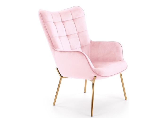 CASTEL 2 svetloružové, relaxačné kreslo