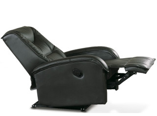 JEFF čierna ekokoža, polohovacie relaxačné kreslo
