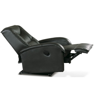 JEFF čierna ekokoža, polohovacie relaxačné kreslo