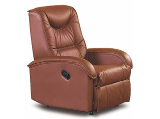 JEFF hnedá ekokoža, polohovacie relaxačné kreslo