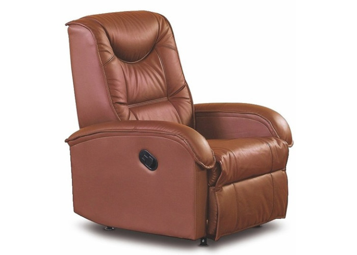 JEFF hnedá ekokoža, polohovacie relaxačné kreslo