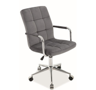 S-022 sivá zamatová látka, kancelárske kreslo