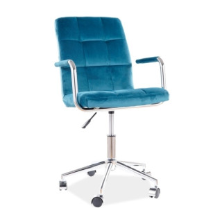 S-022 tyrkysová zamatová látka, kancelárske kreslo