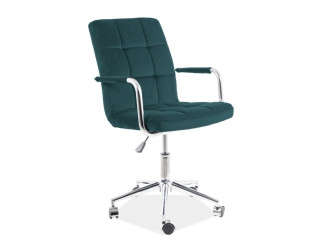 S-022 zelená zamatová látka, kancelárske kreslo