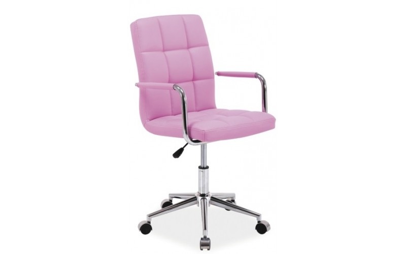 S-022 ružová ekokoža, kancelárske kreslo
