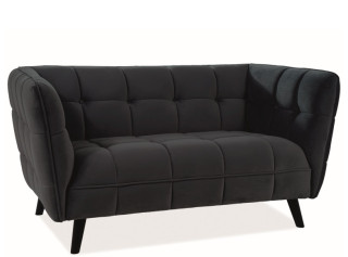 CASTELLO 2 zamatové čierne, relaxačné dvojkreslo