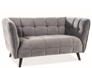 CASTELLO 2 zamatové sivé, relaxačné dvojkreslo