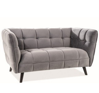 CASTELLO 2 zamatové sivé, relaxačné dvojkreslo