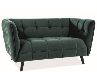 CASTELLO 2 zamatové zelené, relaxačné dvojkreslo