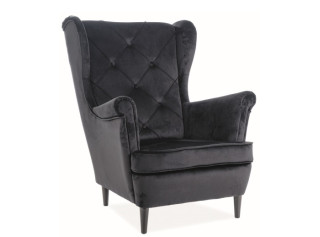 LADY zamatové čierne, relaxačné kreslo