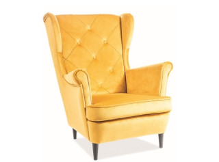 LADY zamatové kari žltá, relaxačné kreslo