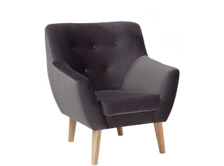 NORDIC 1 zamatové sivé, relaxačné kreslo