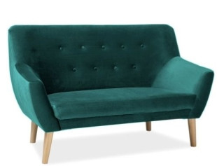NORDIC 2 zamatové zelené, relaxačné dvojkreslo