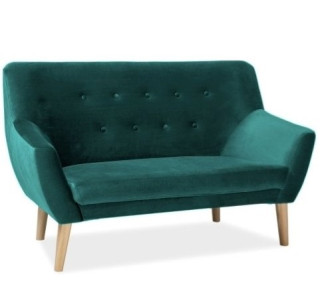 NORDIC 2 zamatové zelené, relaxačné dvojkreslo