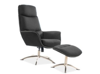 REGAN sivé s podnožkou, relaxačné kreslo