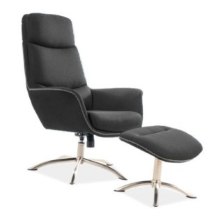 REGAN sivé s podnožkou, relaxačné kreslo