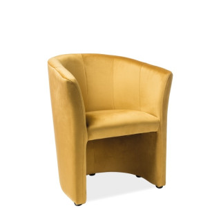 TM-1 zamatová kari žltá látka, relaxačné kreslo