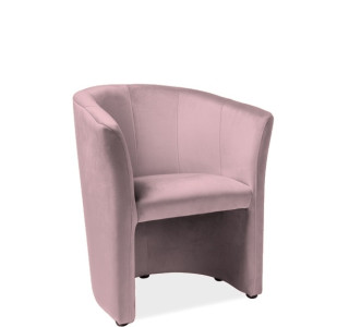 TM-1 zamatová ružová látka, relaxačné kreslo