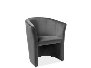 TM-1 zamatová sivá látka, relaxačné kreslo