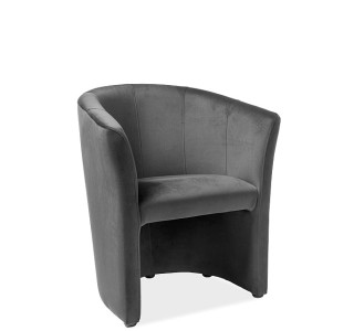 TM-1 zamatová sivá látka, relaxačné kreslo