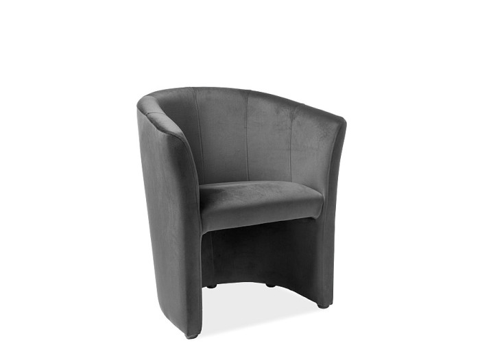 TM-1 zamatová sivá látka, relaxačné kreslo