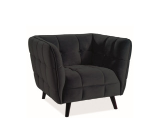 CASTELLO 1 zamatové čierne, relaxačné kreslo