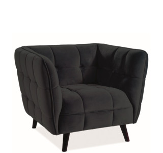 CASTELLO 1 zamatové čierne, relaxačné kreslo