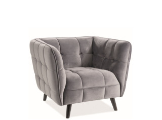 CASTELLO 1 zamatové sivé, relaxačné kreslo