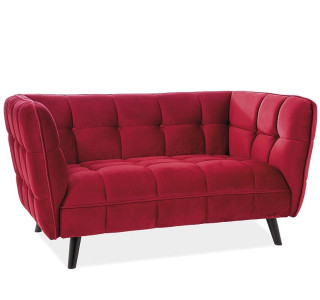 CASTELLO 2 zamatové bordové, relaxačné dvojkreslo