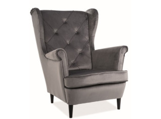 LADY zamatové sivé, relaxačné kreslo