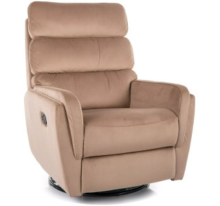 ARGOS VELVET béžové relaxačné polohovacie kreslo