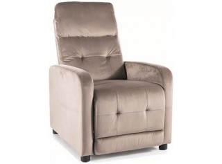 OTUS VELVET béžové relaxačné polohovacie kreslo