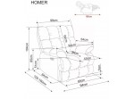 HOMER RAVEN cappuccino relaxačné polohovacie kreslo HOMER RAVEN cappuccino relaxačné polohovacie kreslo