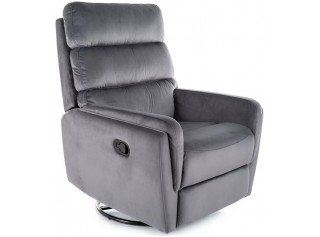 ARGOS VELVET sivé relaxačné polohovacie kreslo