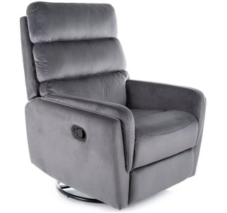 ARGOS VELVET sivé relaxačné polohovacie kreslo