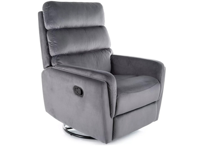 ARGOS VELVET sivé relaxačné polohovacie kreslo