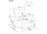 ATOS RAVEN sivé relaxačné polohovacie kreslo